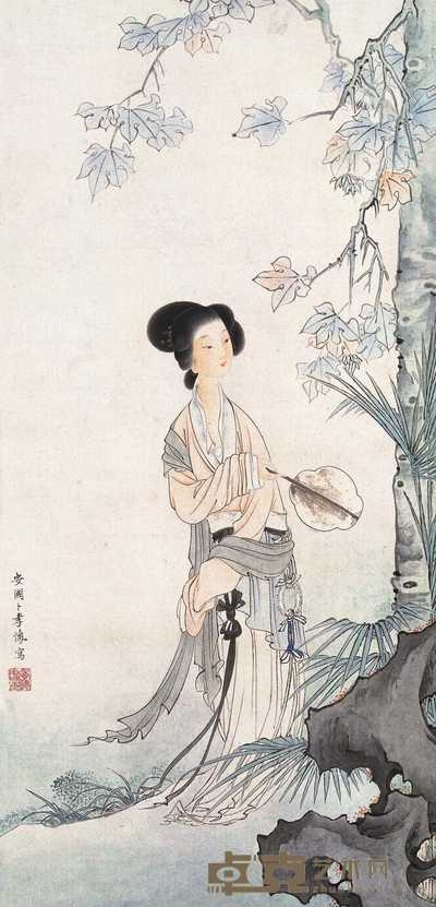 卜孝怀 仕女 立轴 66×31.5cm